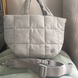 Lululemon Grey quilted bag w strap